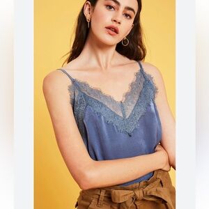 Lysticle Y2K Cami Lace Tank Top  Sz-S Powder Blue. NWT Silky | Feminine